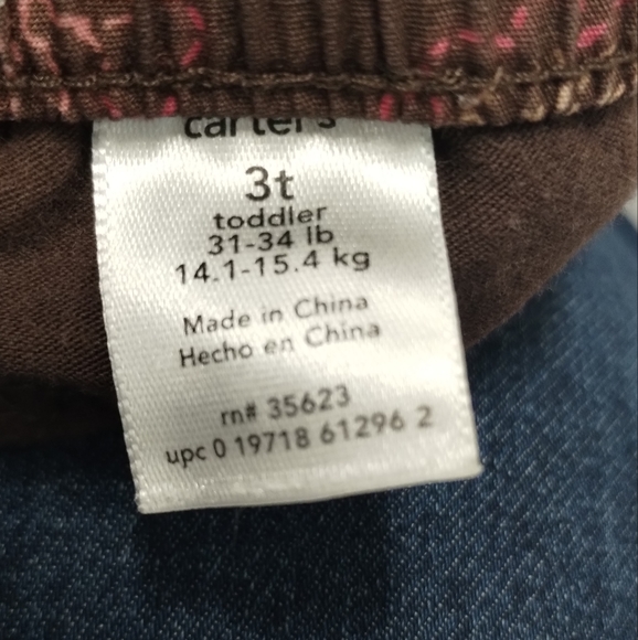 Carter's Girls Brown Retro Floral Skort 3T cottagecore - Picture 5 of 10